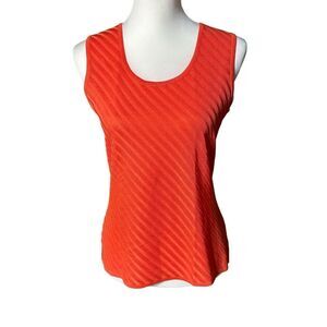 Ming Wang Orange Knit Sleeveless Top Sz XS NWT